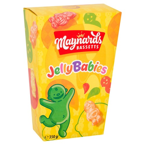 Maynards Bassetts fruit flavoured jelly babies 350g carton, imported from the UK