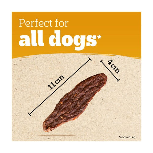 Pedigree beef-flavoured high protein dog chew treats, imported from the UK