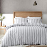 Catherine Lansfield Cove Stripe King Duvet Set Silver