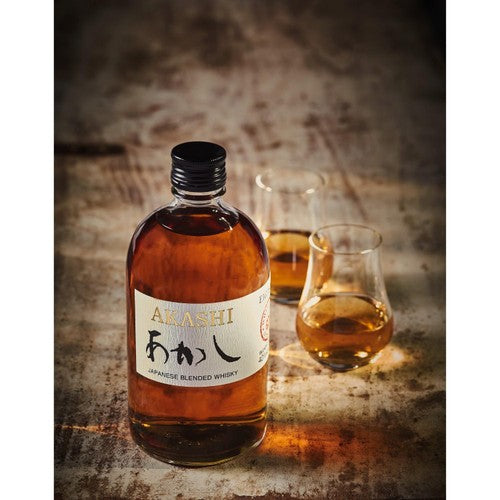 Akashi Japanese blended whisky in glass bottle - British product
