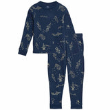 MS Space Printed Waffle PJ 2-3 Years Navy