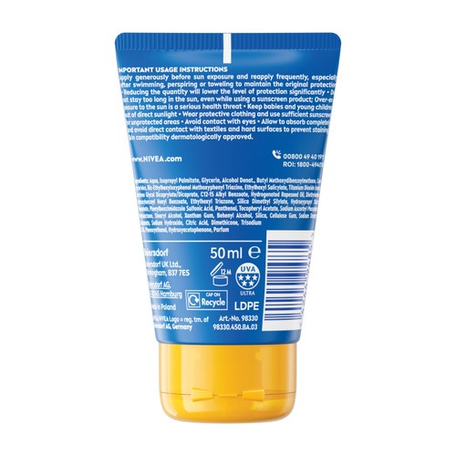 Nivea Kids Protect & Care SPF 50+ Sun Cream Pocket Size 50ml, imported from the UK