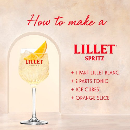 Lillet Blanc white wine-based aperitif bottle, UK version