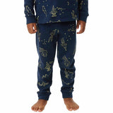 MS Space Printed Waffle PJ 3-4 Years Navy