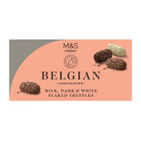 M&S Belgian milk, dark & white chocolate truffles, imported from the UK