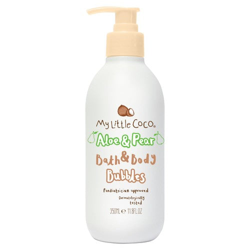 My Little Coco aloe and pear bath and body bubbles, imported from the UK