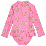MS Girls Heart long sleeve swimming costume 6-7 Years Multi