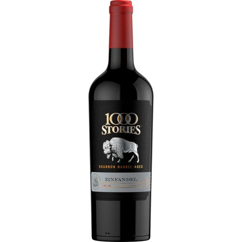 1000 Stories bourbon barrel-aged Zinfandel wine bottle (British brand)