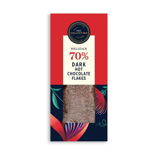 M&S Belgian dark hot chocolate flakes, imported from the UK