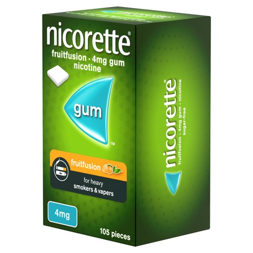 Nicorette fruit fusion nicotine chewing gum 4mg 105 pieces, imported from the UK