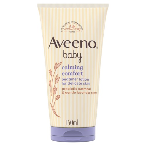 Aveeno baby bedtime lotion with prebiotic oatmeal and lavender scent - British product