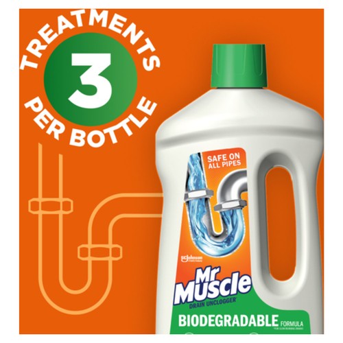 Mr Muscle biodegradable drain unclogger, imported from the UK