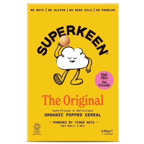 Superkeen popped tiger nut cereal 240g (British brand)