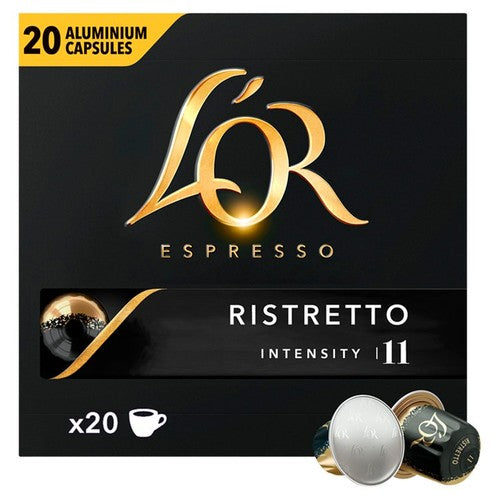 L'OR Ristretto espresso coffee pods intensity 11 20 count, UK version
