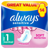 Always sensitive normal sanitary towels with wings size 1 - British product