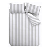 Catherine Lansfield Cove Stripe Double Duvet Set Silver