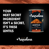Napolina canned brown lentils in water, imported from the UK