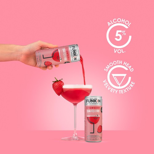 Funkin strawberry daiquiri nitro cocktail in a can - British product