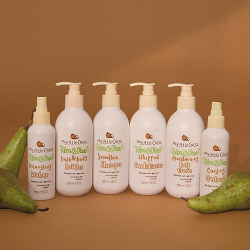 My Little Coco aloe and pear bath and body bubbles, imported from the UK