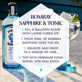 Bombay Sapphire London dry gin miniatures with natural botanicals - British product