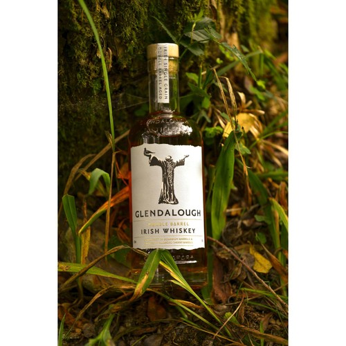 Glendalough double barrel Irish whiskey bottle, UK version