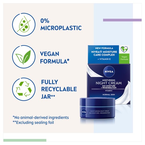 Nivea night face moisturiser for normal skin, imported from the UK