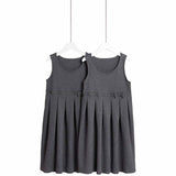MS Girls Jersey Bow School Pinafores 8-9 Years Grey