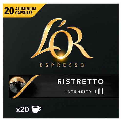 L'OR Ristretto espresso coffee pods intensity 11 20 count, UK version
