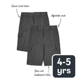 MS Boys Regular Leg Cargo School Shorts 4-5 Years Grey