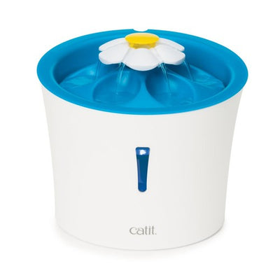 Flower Drinking Fountain with LED Nightlight and 3L Reservoir for Cats
