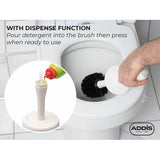 Addis Faux Hessian Plastic Round Bathroom Toilet Brush Set White