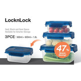 LocknLock NestnLock Blue Container Set 3pc