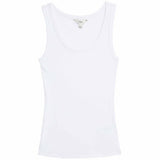 M&S Womens Cotton Rich Ribbed Slim Fit Vest Top, size 8, Soft White