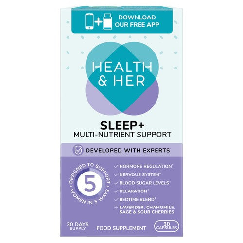 Health & Her Sleep Support Multinutrient Capsules, 30-Day Supply, UK version