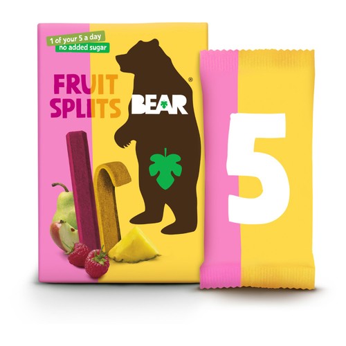 Bear raspberry and pineapple fruit splits snack pack - British product