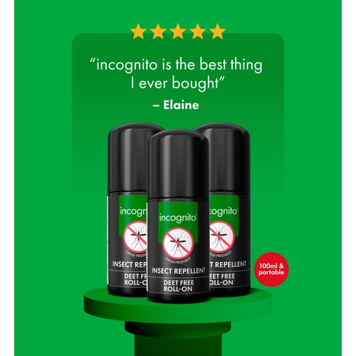 Incognito anti-mosquito roll-on insect repellent, UK version