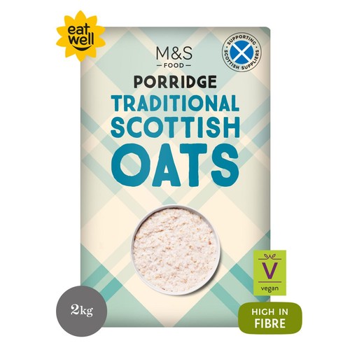 M&S Traditional Scottish Porridge Oats 2kg bag, imported from the UK