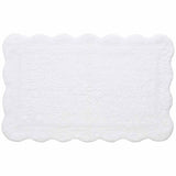 M&S Pure Cotton Scalloped Bath Mat, White