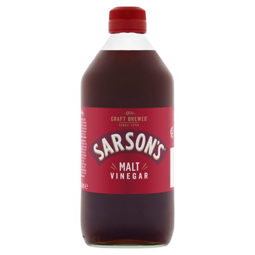 Sarson's original malt vinegar brewed in wooden vats (British brand)