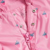 MS Girls Strawberry Hooded Puddlesuit 6-9 Months Pink