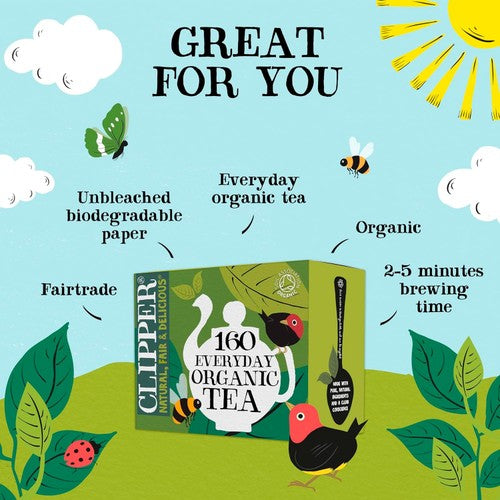 Clipper organic everyday black tea bags 160 count - British product
