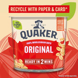 Quaker original hot oat cereal porridge pot 57g, imported from the UK