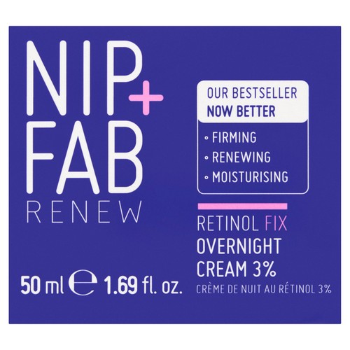 Nip & Fab retinol overnight treatment cream with 3% complex, imported from the UK