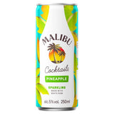 Malibu coconut rum and pineapple sparkling cocktail can, imported from the UK