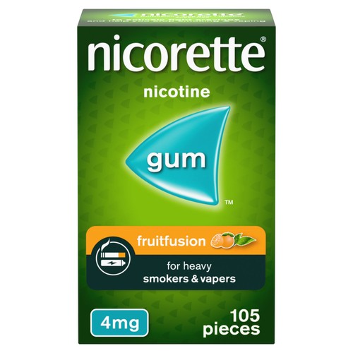 Nicorette fruit fusion nicotine chewing gum 4mg 105 pieces, imported from the UK