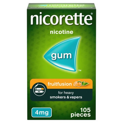 Fruit Fusion Nicotine Chewing Gum 4mg, 105 Pieces Stop Smoking Aid