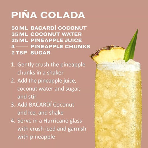 Bacardi coconut flavoured rum spirit drink - British product