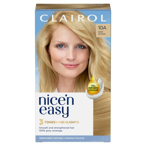 Clairol Nice'n Easy hair dye kit in Baby Blonde shade - British product