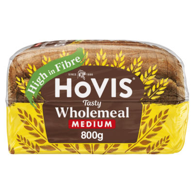 Hovis wholemeal bread medium sliced 800g, UK version