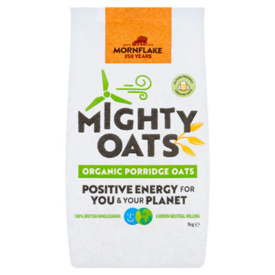 Mornflake Mighty Oats Organic Porridge 1kg, imported from the UK